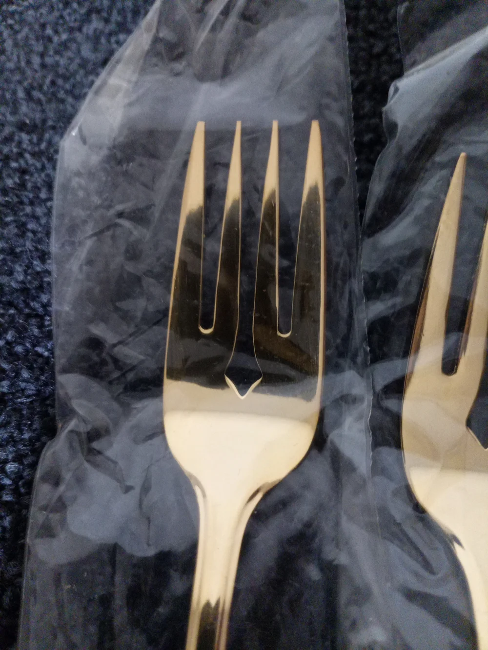Gold Dessert Forks - Elegant Floral Handle (Set of 6)